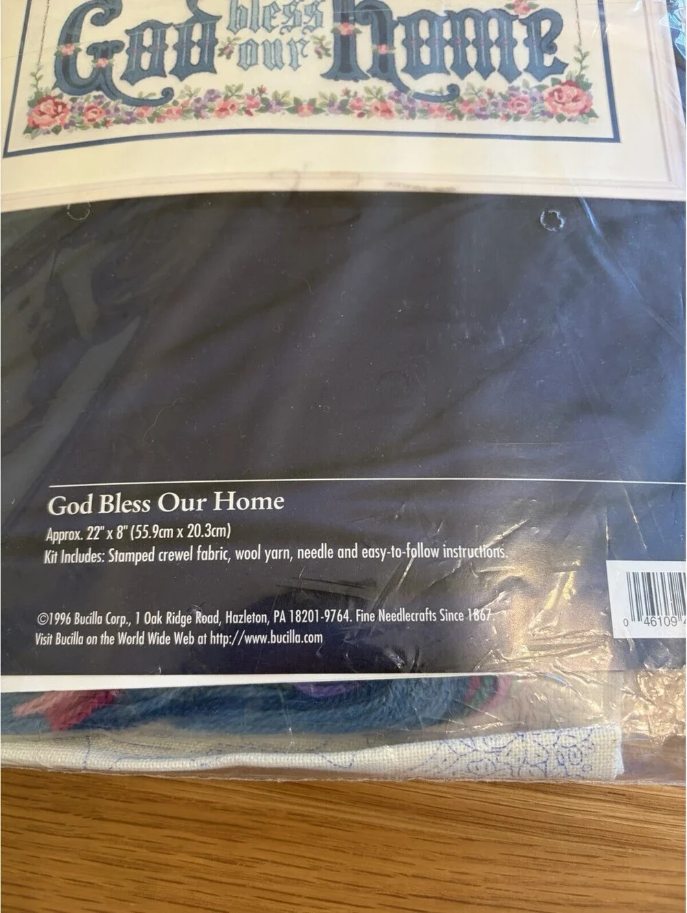 Bucilla God Bless Our Home 1996 Crewel Needlepoint 41483 Kit Vintage